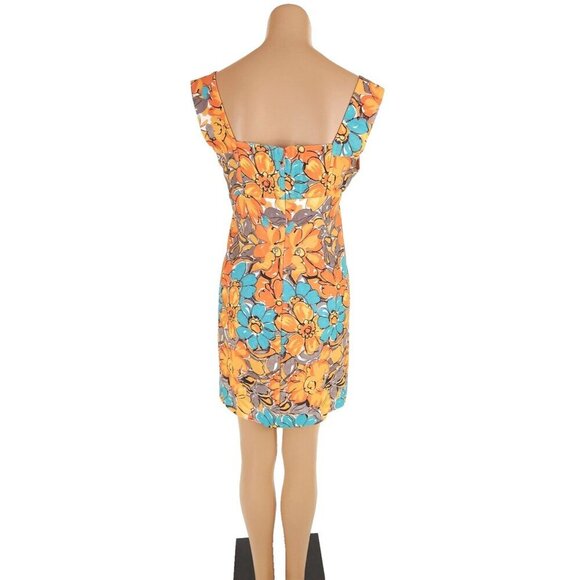 Miaou Vivi Mini Dress Size M Parisian Flower Orange $275 - Picture 8 of 15